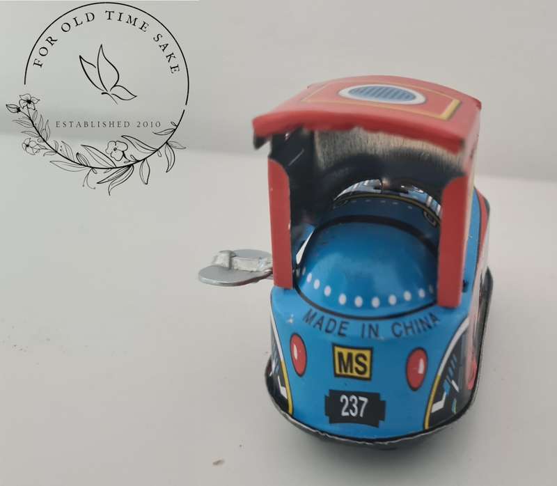 Miniature Tin Toy Train Engine Locomotive Metal Wind Up , working