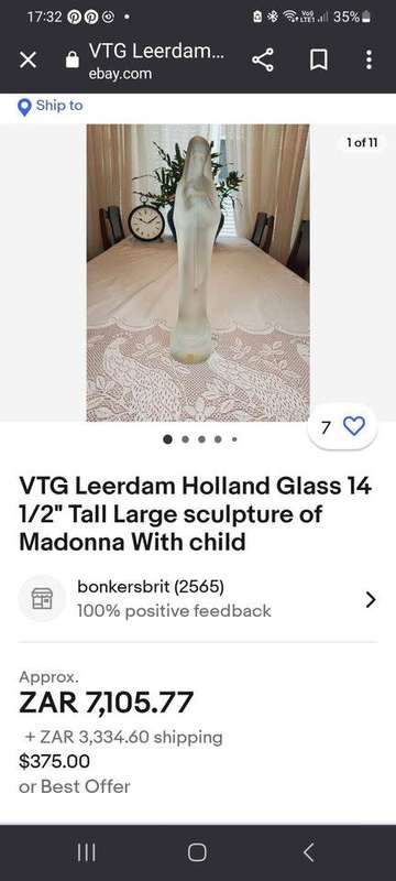 Pressed frosted glass `Madonna with child`, design Stef Uiterwaal (1889-1960), executed by Glasfabr