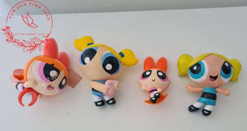 4x Powerpuff dolls - see photos for condition, general play wear