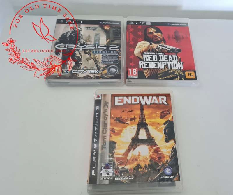 3x Playstation 3 Games, Crysis 2, Red Dead Redemption and End War