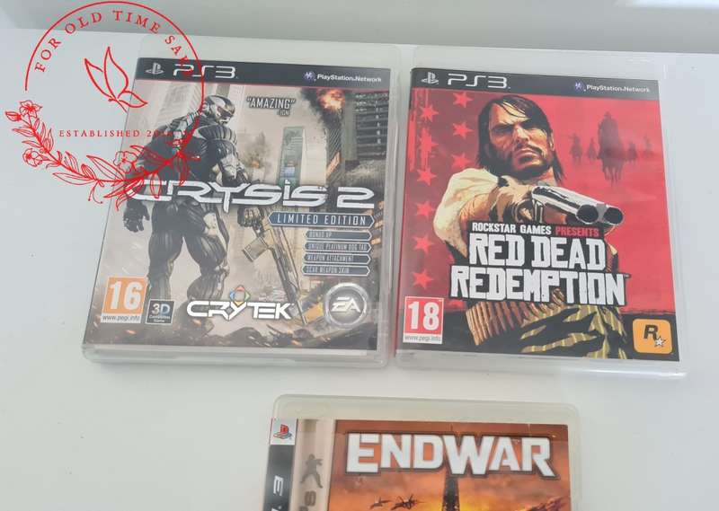 3x Playstation 3 Games, Crysis 2, Red Dead Redemption and End War