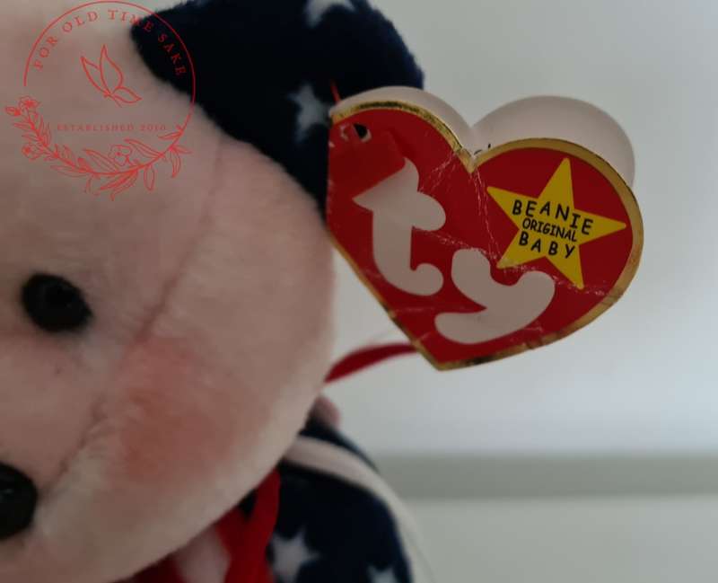 Spangle the Bear (Pink Head) Ty Original Beanie Baby Plush Toy 1999