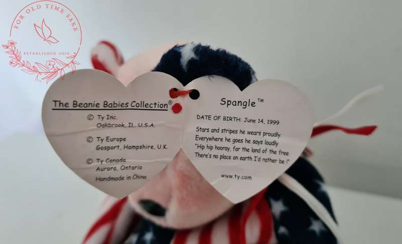 Spangle the Bear (Pink Head) Ty Original Beanie Baby Plush Toy 1999