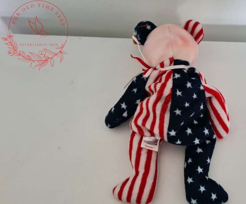 Spangle the Bear (Pink Head) Ty Original Beanie Baby Plush Toy 1999