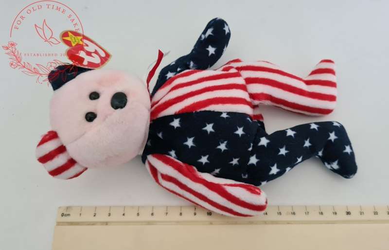 Spangle the Bear (Pink Head) Ty Original Beanie Baby Plush Toy 1999