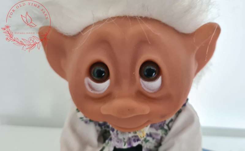 Vintage Thomas Dam  Denmark - White hair Troll +-27cm tall