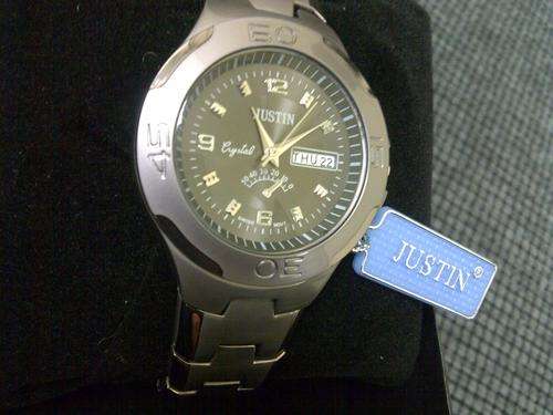 STUNNING JUSTIN CRYSTAL ORIGINAL MENS QUARTZ WATCH