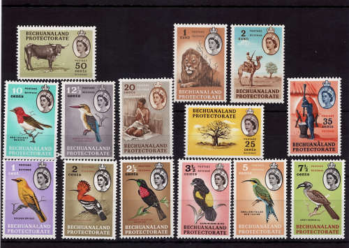 BECHUANALAND 1961 DEFINITIVE SET OF 14 MIXED MOUNTED & UMM. SACC 164-177. CAT R1495