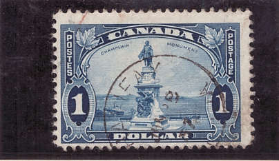 CANADA 1935 DEFINITIVE $1 BLUE FINE USED. SG 251. CAT 11 POUNDS