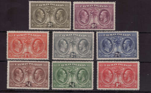 CAYMAN ISLANDS 1921 KGV DEFINITIVE SHORT SET OF 8 FINE MOUNTED MINT. SG 84-91. CAT 37.75 POUNDS