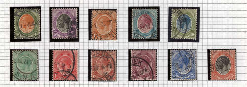 SOUTH WEST AFRICA FORERUNNERS 1915-23. SA KGV SELECTION OF 11 STAMPS TO 10/- USED IN SWA.CAT R3850