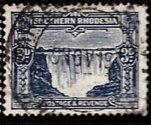 SOUTHERN RHODESIA 1931-37 DEFINITIVE 3d 'SMALL FALLS' - VFU