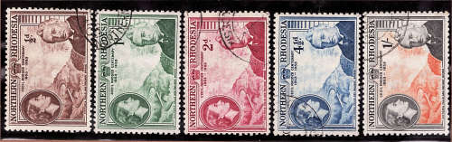 NORTHERN RHODESIA 1953 RHODES CENTENARY SET OF 5 VFU. SG 54-59. CAT R245