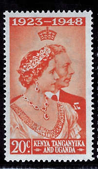 KENYA UGANDA TANGANYIKA 1948 SILVER WEDDING MOUNTED MINT SG 157