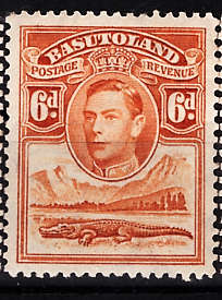 BASUTOLAND 1938 KGVI. MOUNTED MINT 6d. SG25