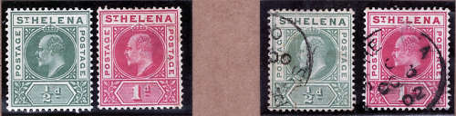 ST ELENA 1902 KEVII 1/2d & 1d MINT & USED.SG 53 & 54.CAT R370