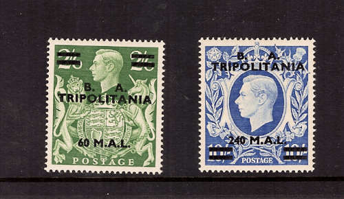 BRITISH OCCUPATION OF ITALIAN COLONIES - BA TRIPOLITANIA 1950 KGVI 60I ON 26d ON 10- MM CAT R1570