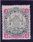 RHODESIA BSA COMPANY 1896-97 DEFIN 3- GREEN and MAUVE ON BLUE PAPER MINT NO GUMSG 36CAT R1860