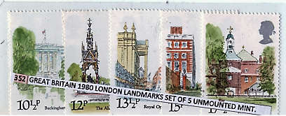 GREAT BRITIAN 1980LONDON LANDMARKS SET OF 5 UNMOUNTED MINT.SG 1120-24