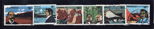 AUSTRALIA 1976 19th CENTENARY EXPLORERS SET OF 6 VFU.SG 616-21