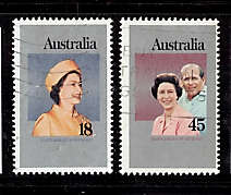 AUSTRALIA 1977 QEII SILVER JUBILEE SET OF 2 VFU.SG 645-646