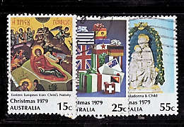 AUSTRALIA 1979 CHRISTMAS SET OF 3 VFU.SG 721-723