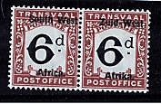 SOUTH WEST AFRICA 1923 POSTAGE DUES 6d TRANSVAAL STAMPS OVERPRINTED PAIR MM SACC 8.CAT R250