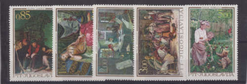 YUGOSLAVIA 1967 YUGOSLAV PAINTINGS SET OF 5 UNMOUNTED MINT.SG 1307-1311