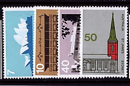 AUSTRALIA 1973 ARCHITECTURE SET OF 4 LMM.SG 556-559
