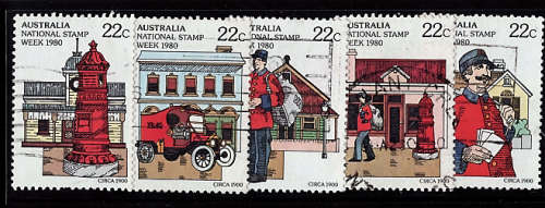 AUSTRALIA 1980 NATIONAL STAMP WEEK SET OF 5 VFU.SG 752-756