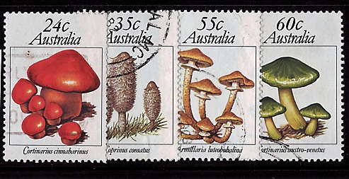 AUSTRALIA 1981 MUSHROOMS SET OF 4 VFU.SG 823-826