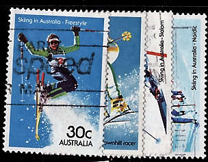 AUSTRALIA 1984 SKIING SET OF 4 VFU.SG 911-914