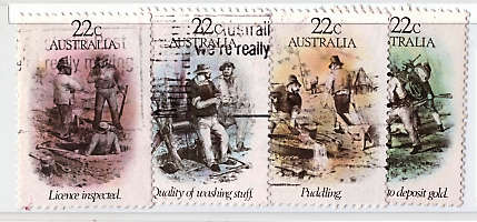 AUSTRALIA 1981 GOLD RUSH ERA SET OF 4 VFU.SG 774-77