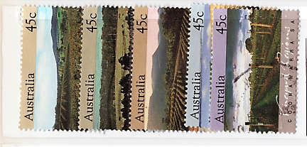 AUSTRALIA 1992 VINEYARD REGIONS SET OF 5 VFU (x4) and MINT (x1).SG 1347-51