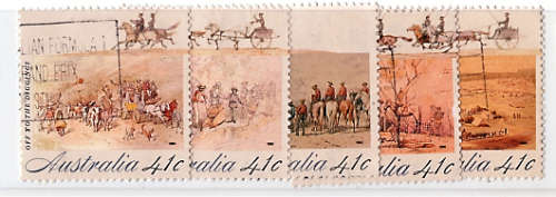 AUSTRALIA 1990 COLONIAL DEVELOPMENT (2nd ISSUE).GOLD FEVER.SET OF 5 VFU.SG 1254-58