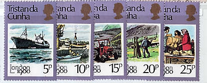 TRISTAN DA CUNHA 1980 `LONDON 1980` INTERNATIONAL STAMP EXHIBITION SET OF 5 UNMOUNTED MINT.SG 277-81