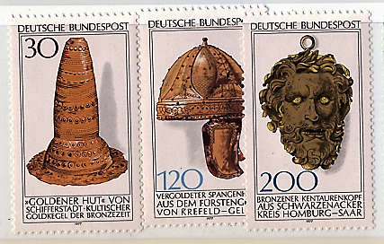 GERMANY WEST 1977 ARCHAEOLOGICAL HERITAGE SET OF 3 LMM.SG 1834-36