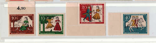 GERMANY WEST 1965 HUMANITARIAN RELIEF FUNDS SET OF 4 UMM.SG 1406-1409