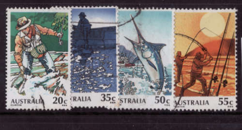 AUSTRALIA 1979 FISHING SET OF 4VFU.SG 724-27