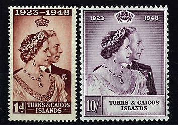 TURKS and CAICOS ISLANDS 1935 SILVER JUBILEE SET OF 4 MM.SG 187-190.CAT 8.5 POUNDS
