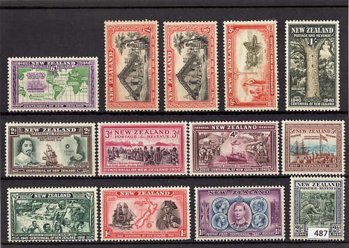 NEW ZEALAND 1940 CENTENNIAL OF BRITISH SOVEREIGNTY SET OF 13 MM