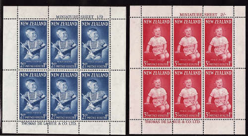 NEW ZEALAND 1963 HEALTH STAMPS SET OF 2 IN BLOCKS OF LMM.MS816b.CAT R385