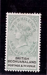BECHUANALAND 1887 QV 2.6d MOUNTED MINT.(LIGHT VERITCAL GUM BEND)SACC 17.CAT R1535