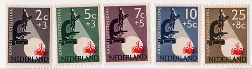 NETHERLANDS 1955 ANTI-CANCER FUND SET OF 5 VERY FINE LMM.SG 816-820.CAT R420