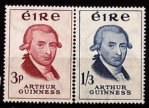 IRELAND 1959 BICENTENARY OF GUINNESS BREWERY SET OF 2 MM.SG 178-79.CAT 12.5 POUNDS