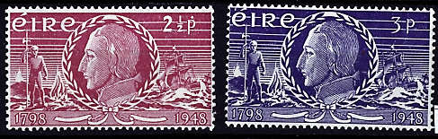 IRELAND 1948 150TH ANNIV OF INSURRECTION SET OF 2 MM.SG 144-45.CAT R100