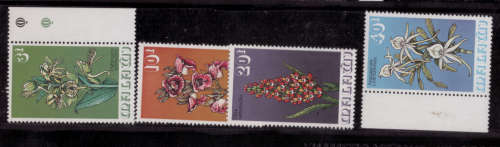 MALAWI 1975 ORCHIDS SET OF 4 UMM.SG 491-94