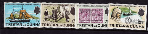 TRISTAN DA CUNHA 1971 50TH ANNIV OF SHACKLETON -ROWETT EXPEDITION SET OF 4 UMM.SG 149-52