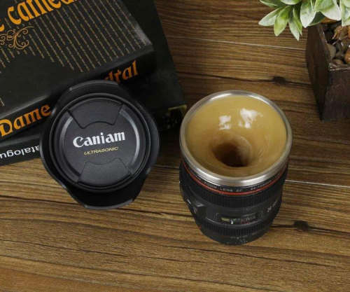Self Stirring Camera Lens Cup