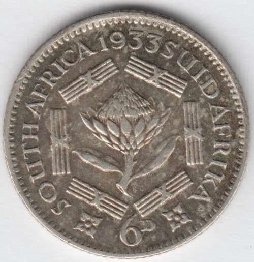1933 SA Union 6d sixpence - as per photo
